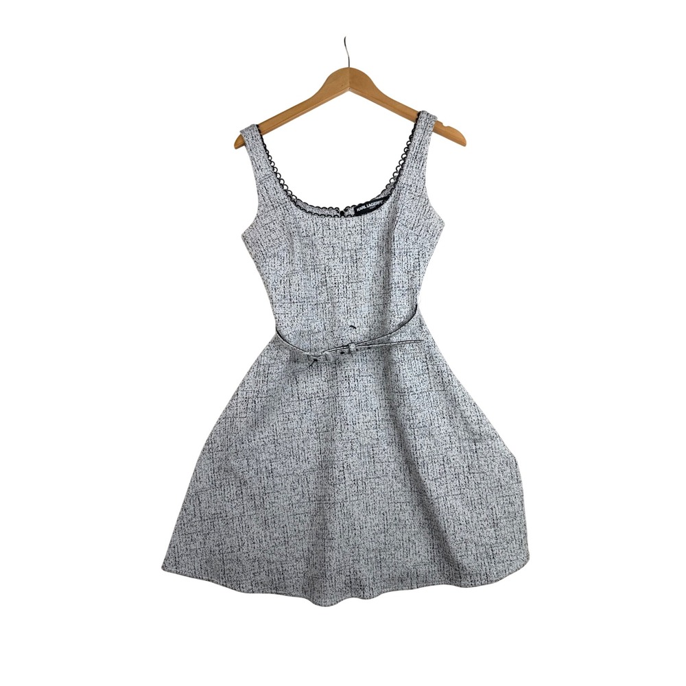 Karl‎ Lagerfeld Sleeveless Tweed Fit and Flare Dress size 2 Black/White